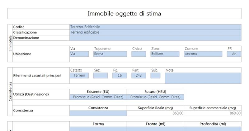 Campi da compilare evidenziati