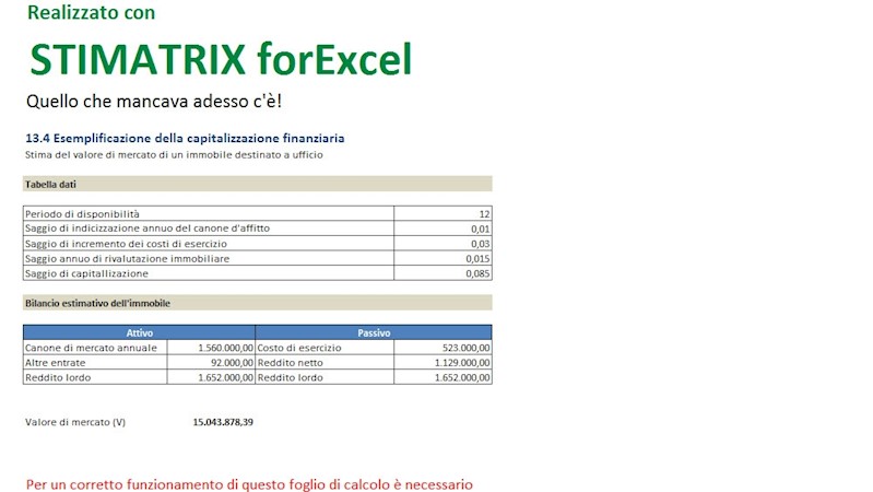 Esempio Capitalizzazione finanziaria