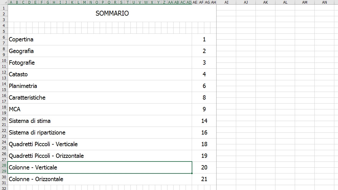 Stima mca excel