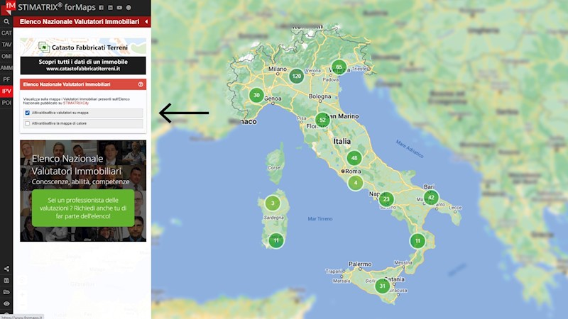 Valutatori immobiliari su mappa - livello Italia