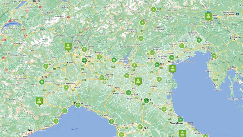 Valutatori immobiliari su mappa - livello Italia zoom